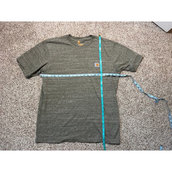 CARHARTT  Men's short sleeve  T-Shirt, Green/Tan, size M, Workwear - Picture 3 of 7